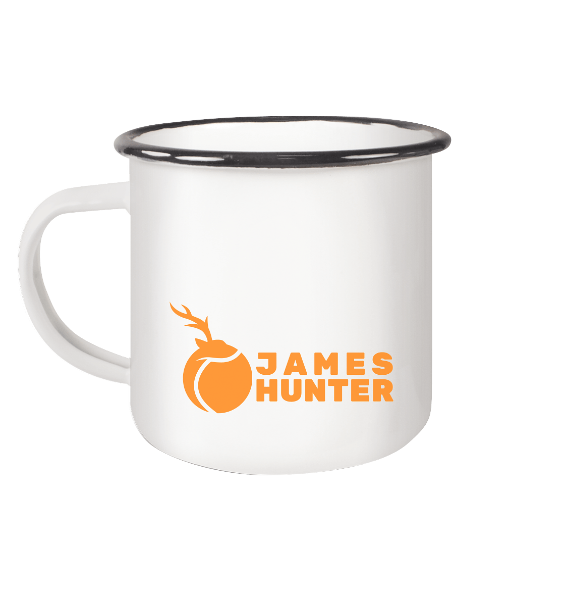 "SUPER HUNTER" by James Hunter - Emaille Tasse (Black)