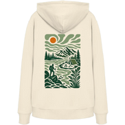 Camping & Hiking Apparel – Retro Wilderness Print - Organic Hoodie