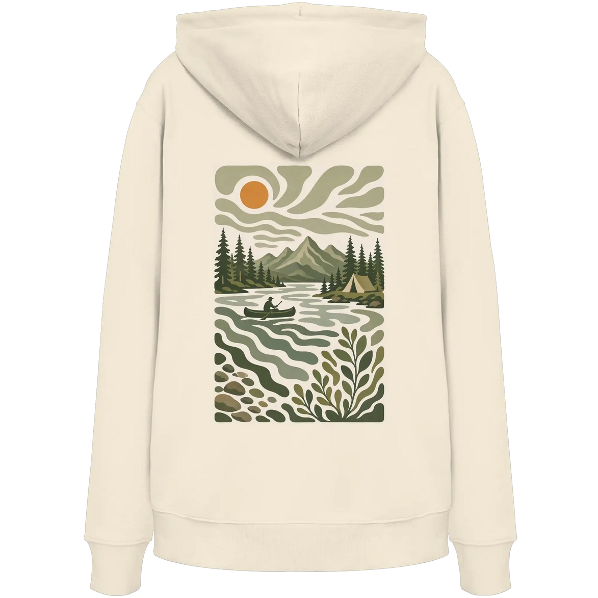 Canoe Camping Apparel – Quiet Morning on the Lake - Organic Hoodie