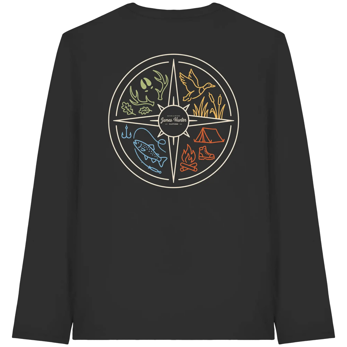 Hunting and Fishing Apparel – Nature & Beyond Compass - Organic Longsleeve T-Shirt