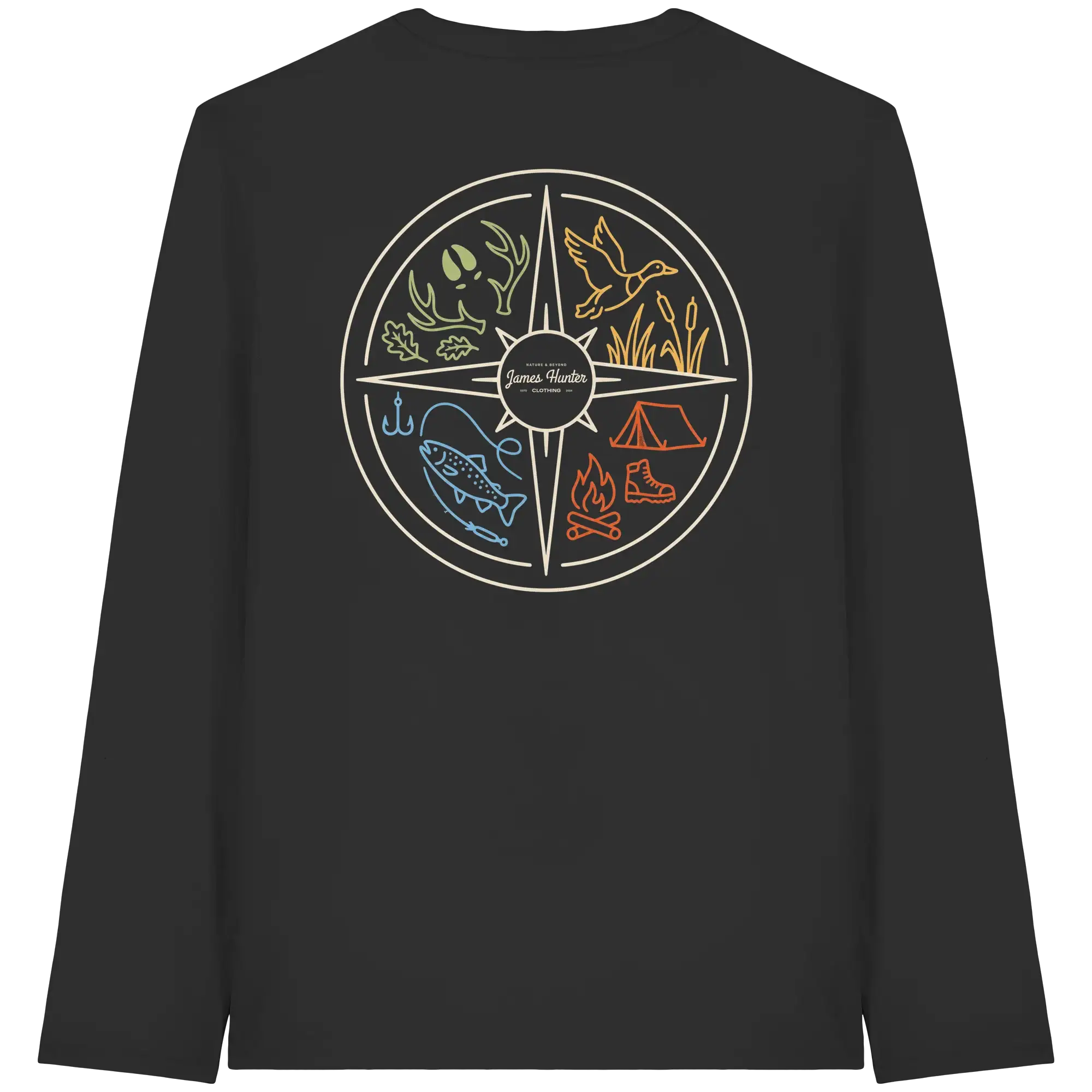 Hunting and Fishing Apparel – Nature & Beyond Compass - Organic Longsleeve T-Shirt