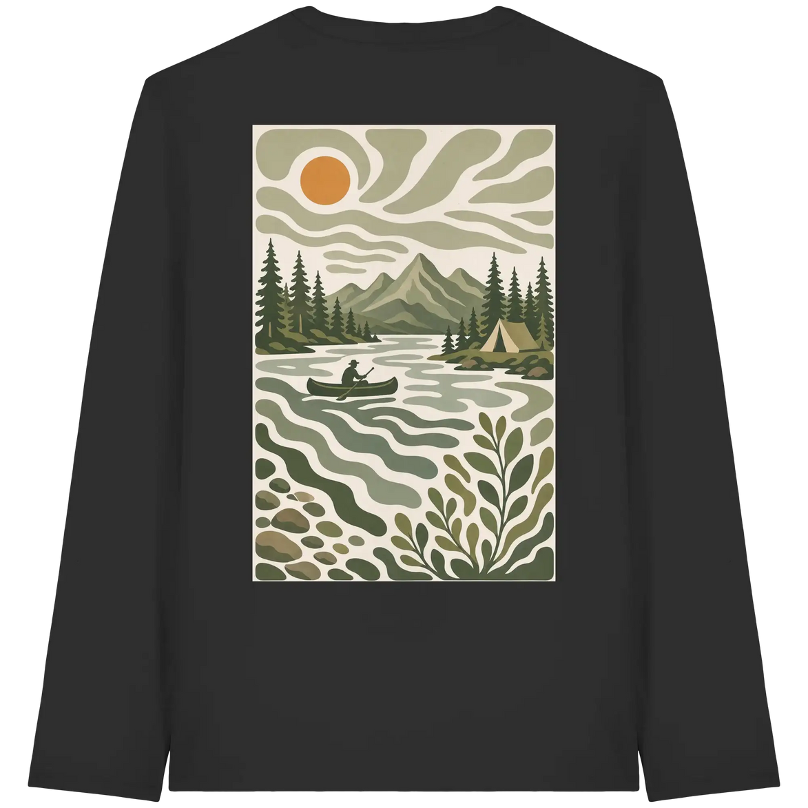 Canoe Camping Apparel – Quiet Morning on the Lake - Organic Longsleeve T-Shirt