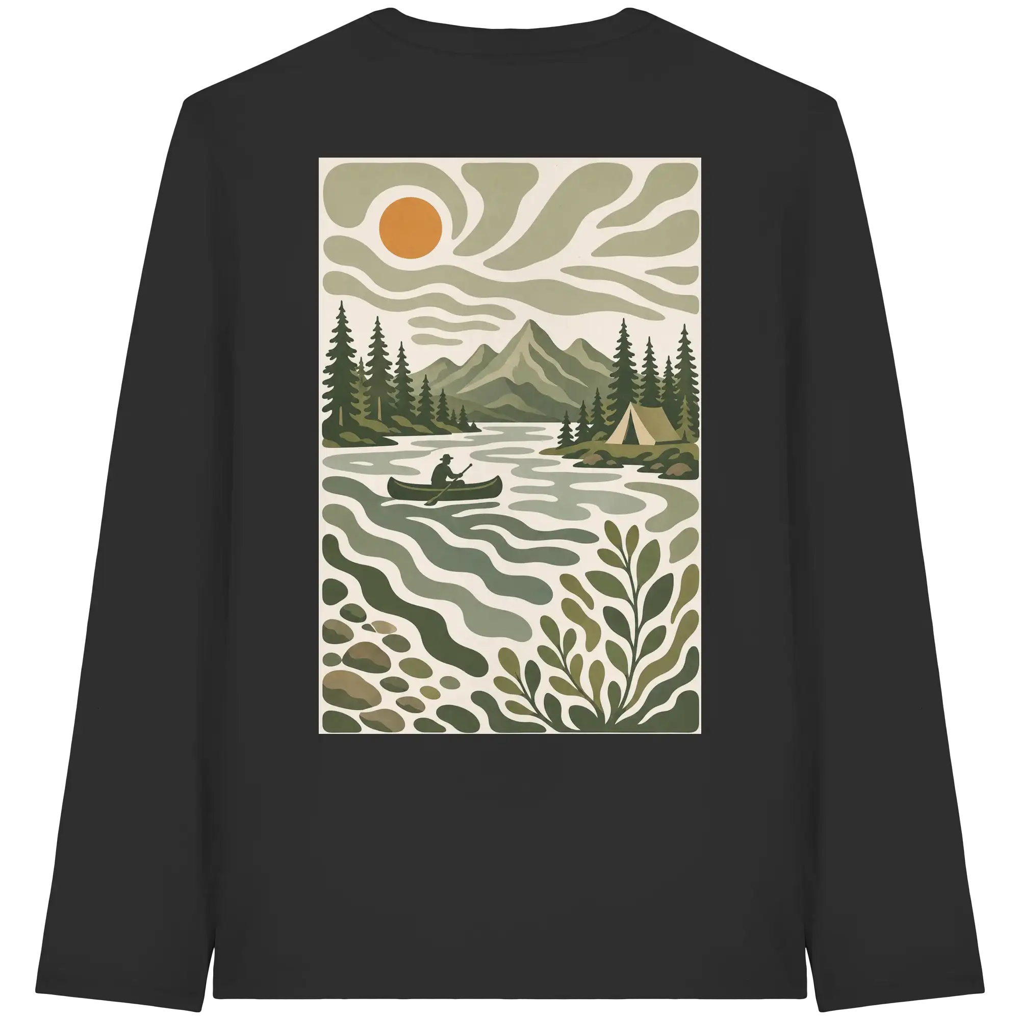 Canoe Camping Apparel – Quiet Morning on the Lake - Organic Longsleeve T-Shirt