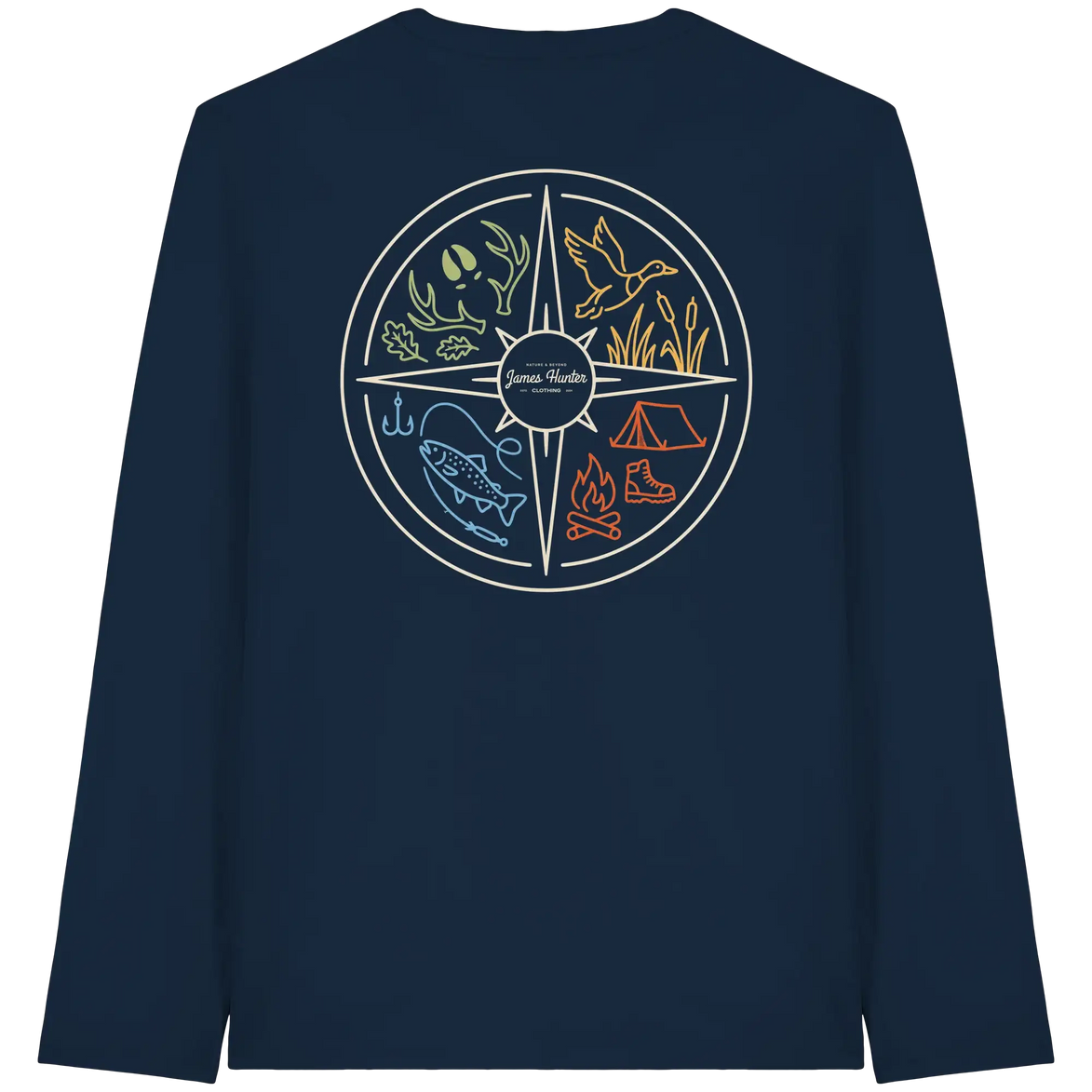 Hunting and Fishing Apparel – Nature & Beyond Compass - Organic Longsleeve T-Shirt