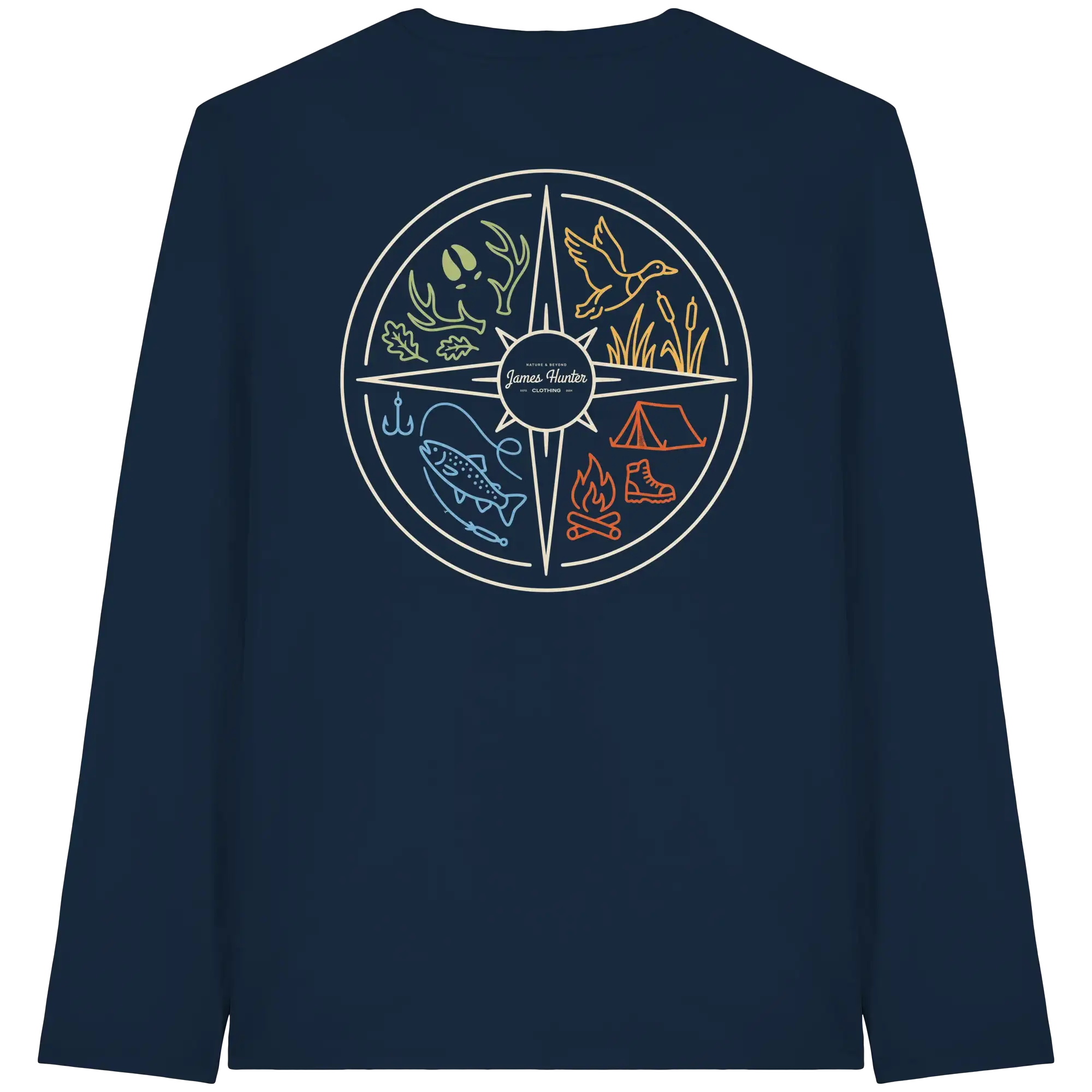 Hunting and Fishing Apparel – Nature & Beyond Compass - Organic Longsleeve T-Shirt