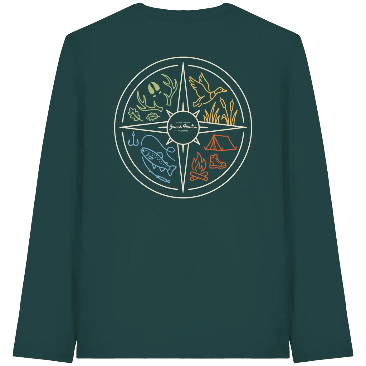 Hunting and Fishing Apparel – Nature & Beyond Compass - Organic Longsleeve T-Shirt