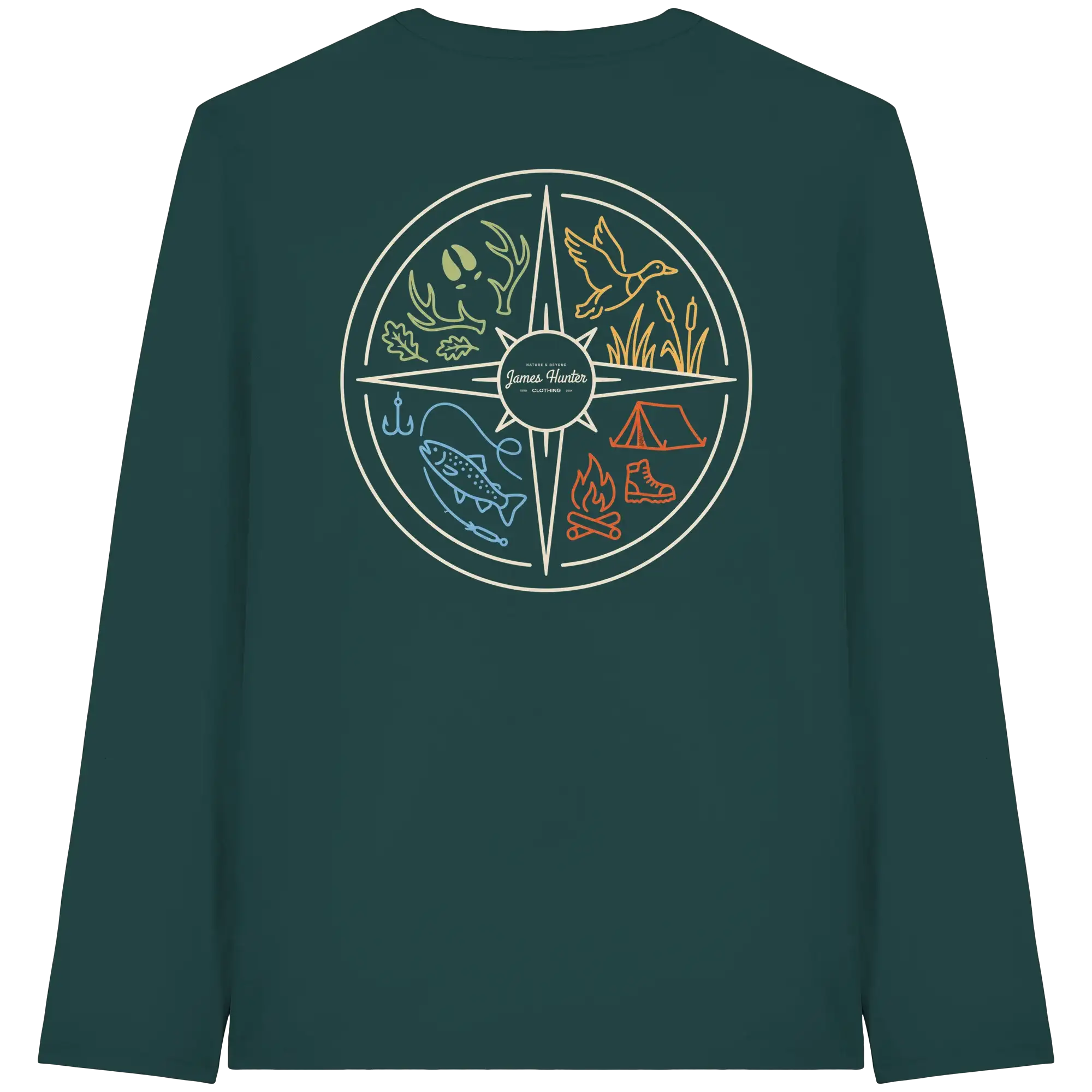 Hunting and Fishing Apparel – Nature & Beyond Compass - Organic Longsleeve T-Shirt