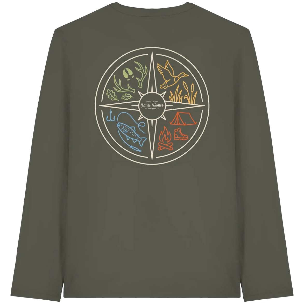 Hunting and Fishing Apparel – Nature & Beyond Compass - Organic Longsleeve T-Shirt