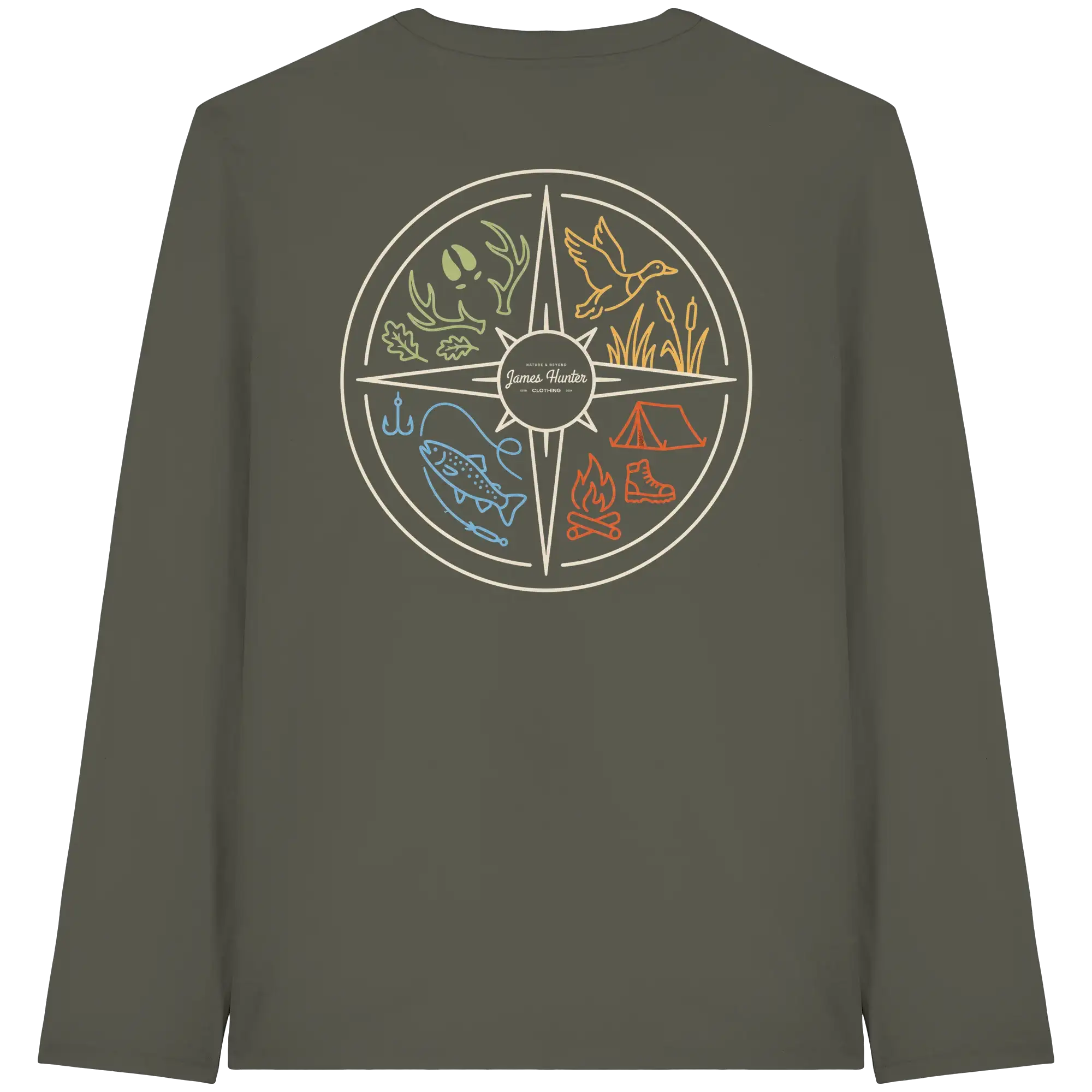 Hunting and Fishing Apparel – Nature & Beyond Compass - Organic Longsleeve T-Shirt