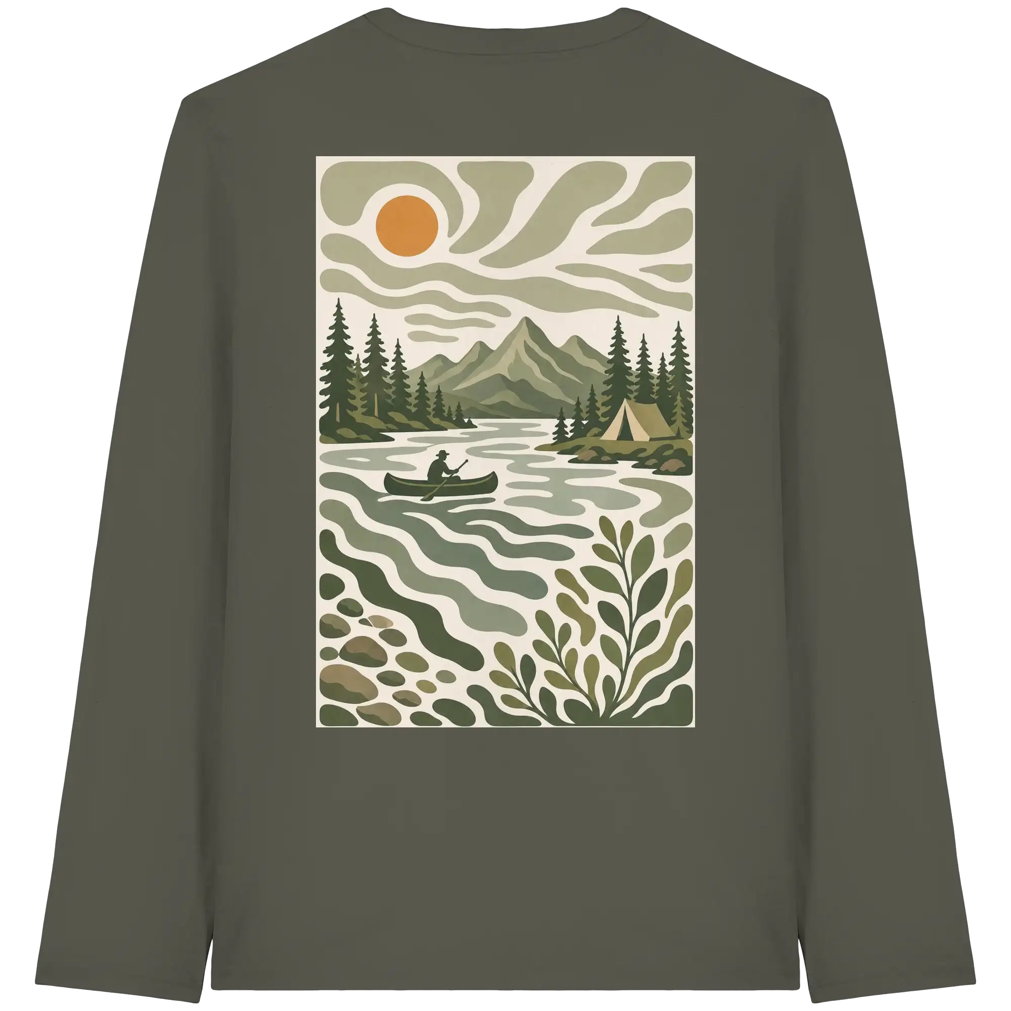 Canoe Camping Apparel – Quiet Morning on the Lake - Organic Longsleeve T-Shirt
