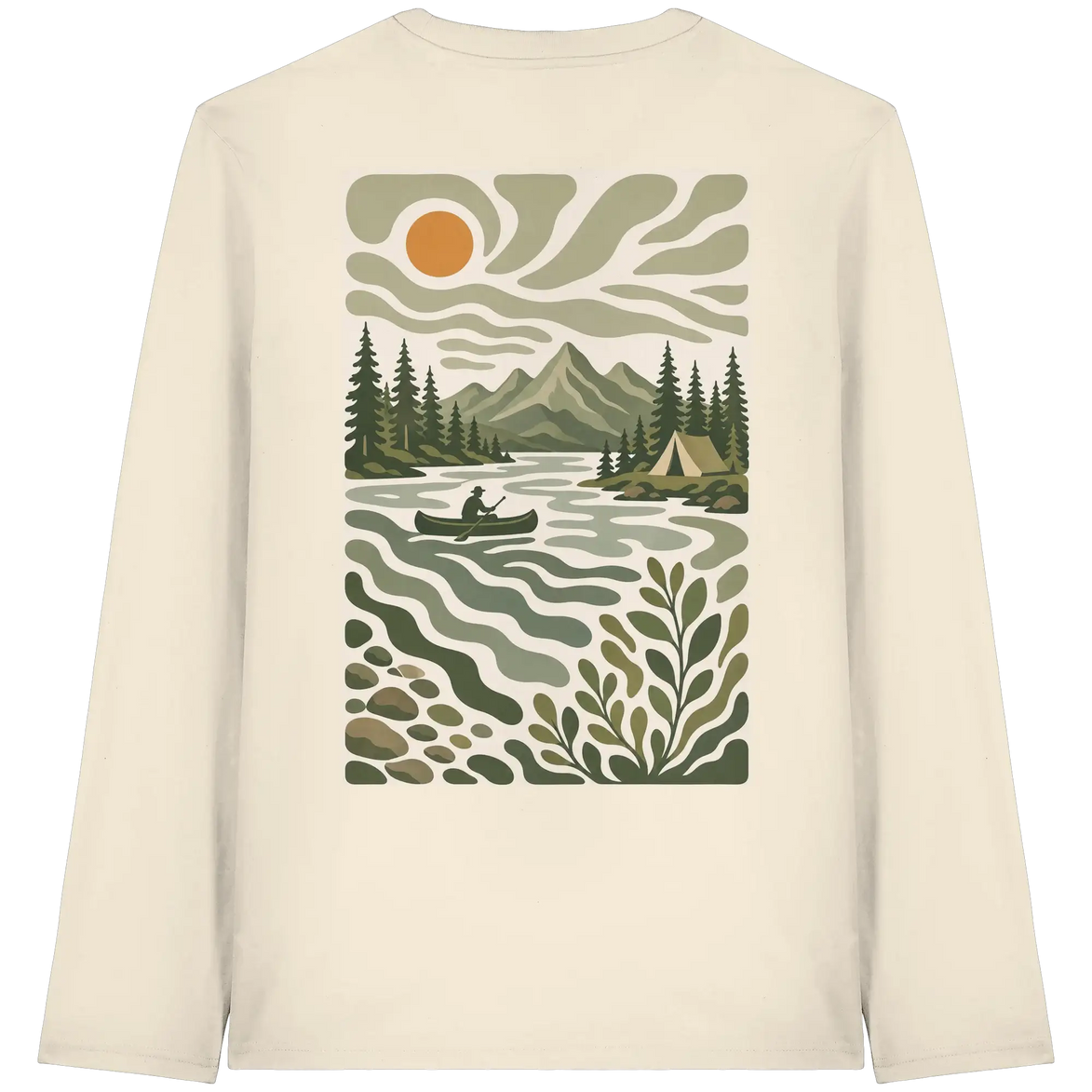Canoe Camping Apparel – Quiet Morning on the Lake - Organic Longsleeve T-Shirt