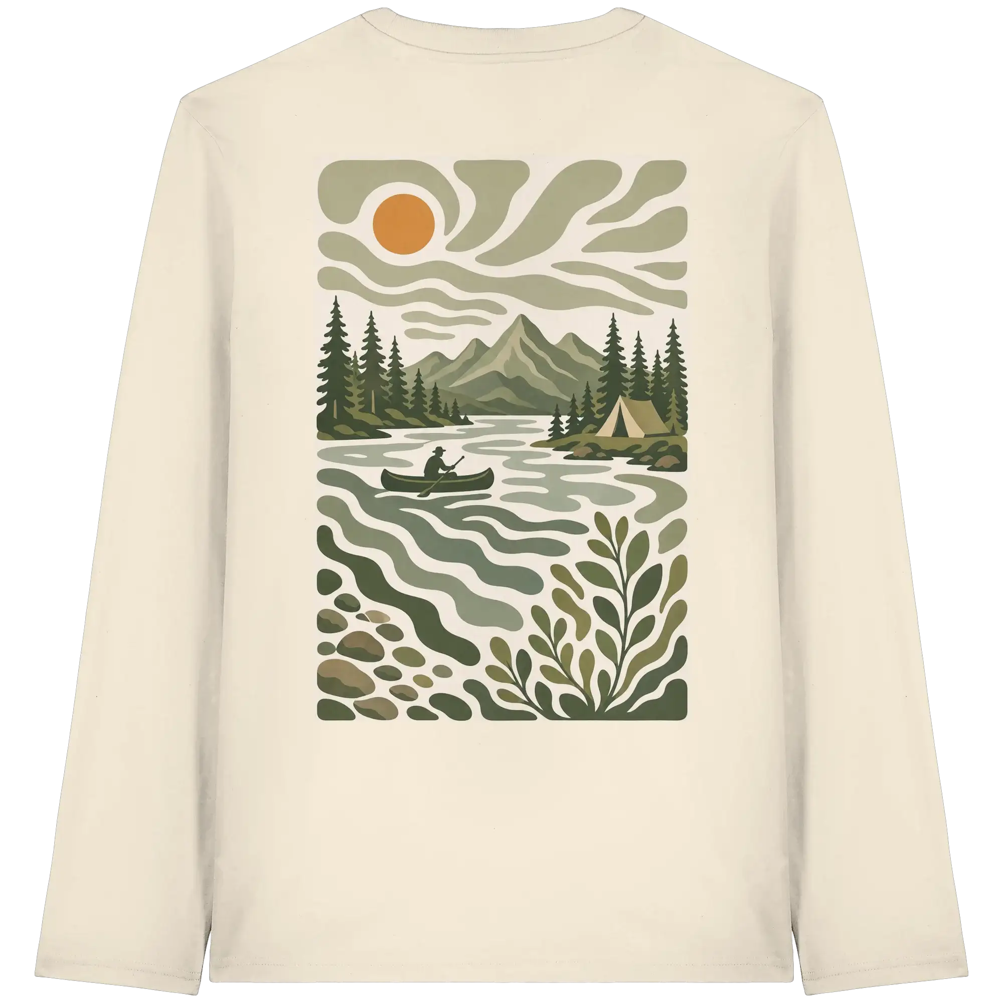 Canoe Camping Apparel – Quiet Morning on the Lake - Organic Longsleeve T-Shirt