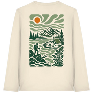 Camping & Hiking Apparel – Retro Wilderness Print - Organic Longsleeve T-Shirt