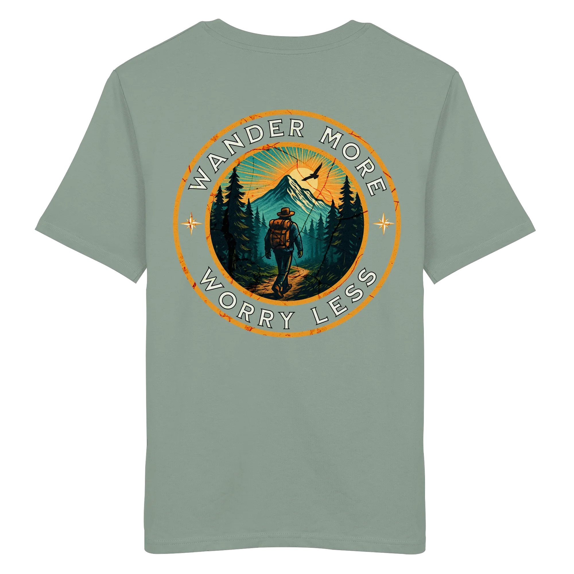 Wander More, Worry Less – Hiking Badge - Organic Shirt