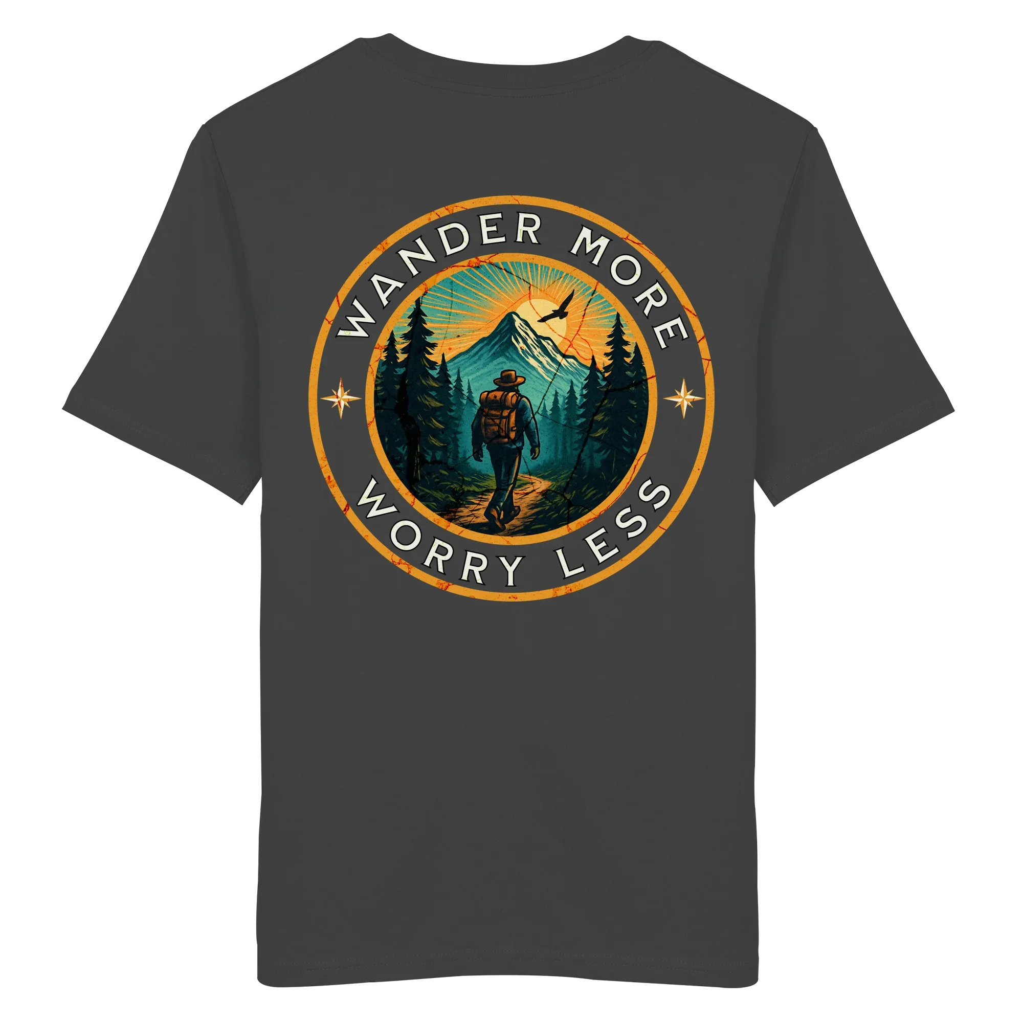 Wander More, Worry Less – Hiking Badge - Organic Shirt