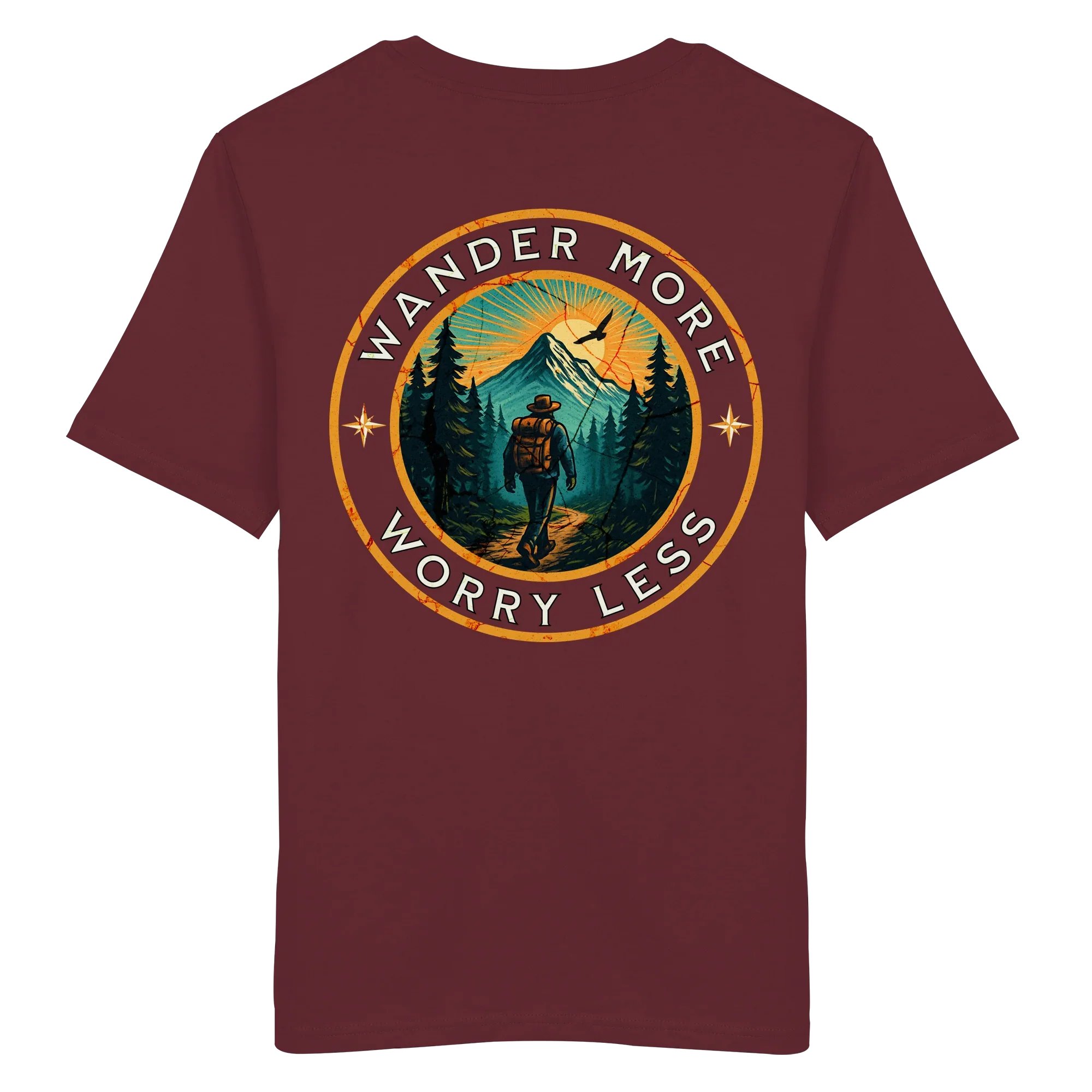 Wander More, Worry Less – Hiking Badge - Organic Shirt