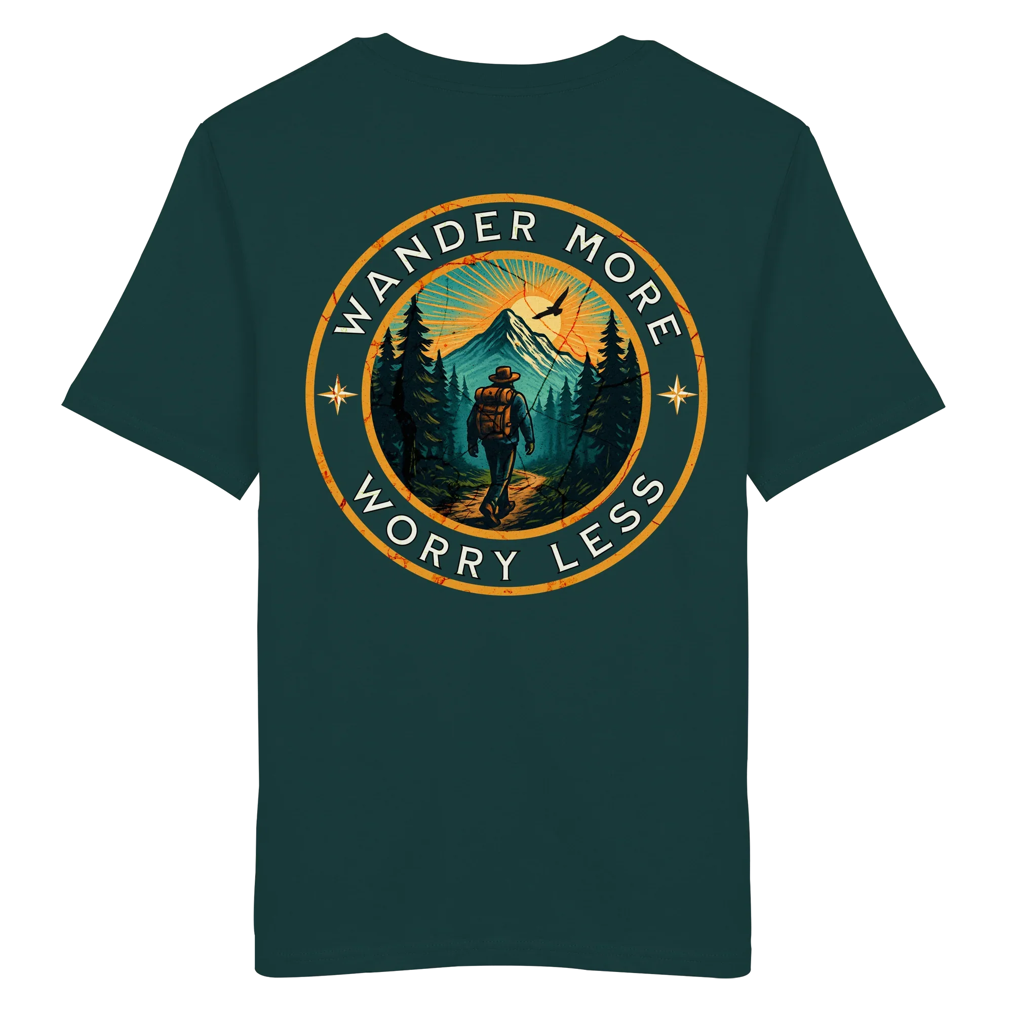 Wander More, Worry Less – Hiking Badge - Organic Shirt