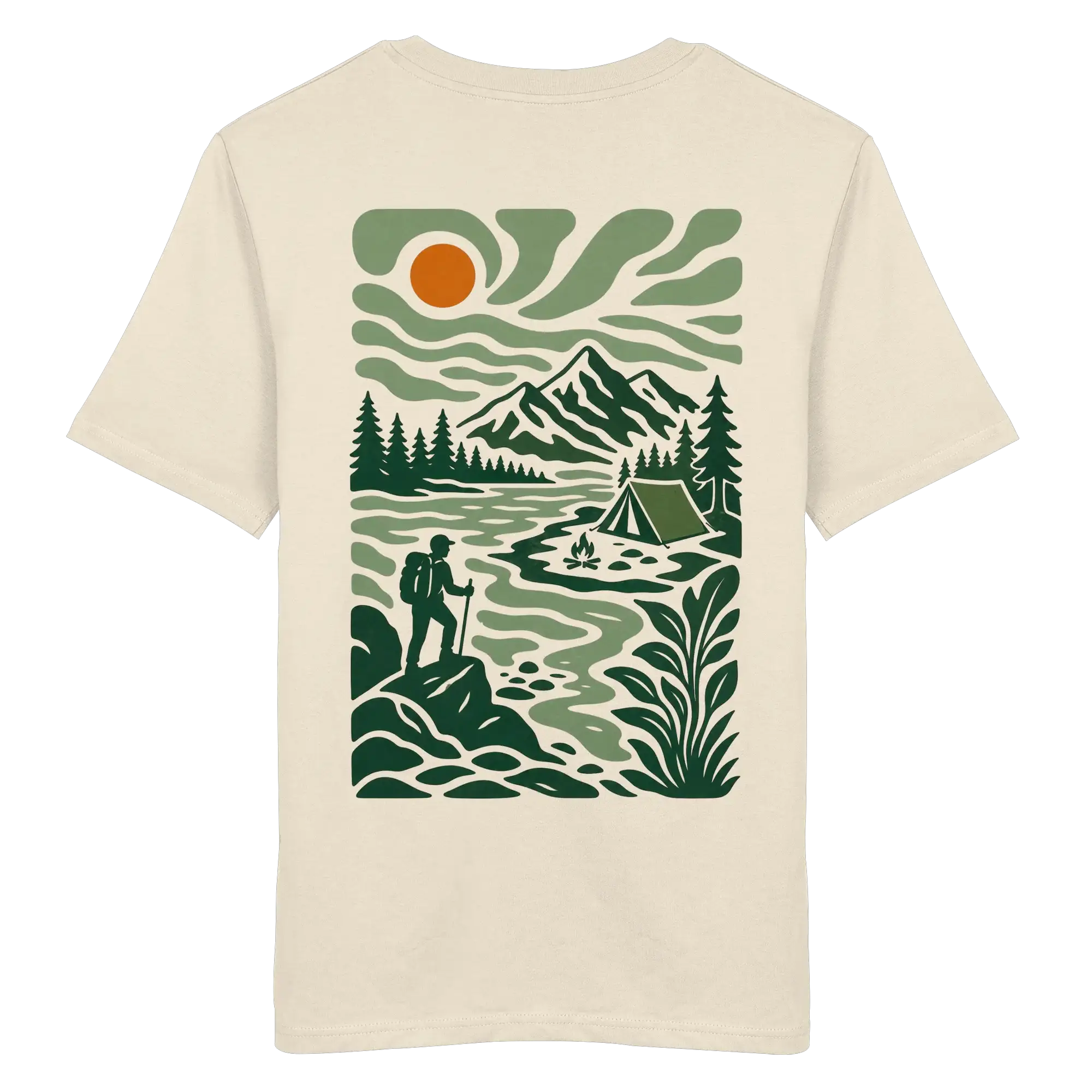 Camping & Hiking Apparel – Retro Wilderness Print - Organic Shirt