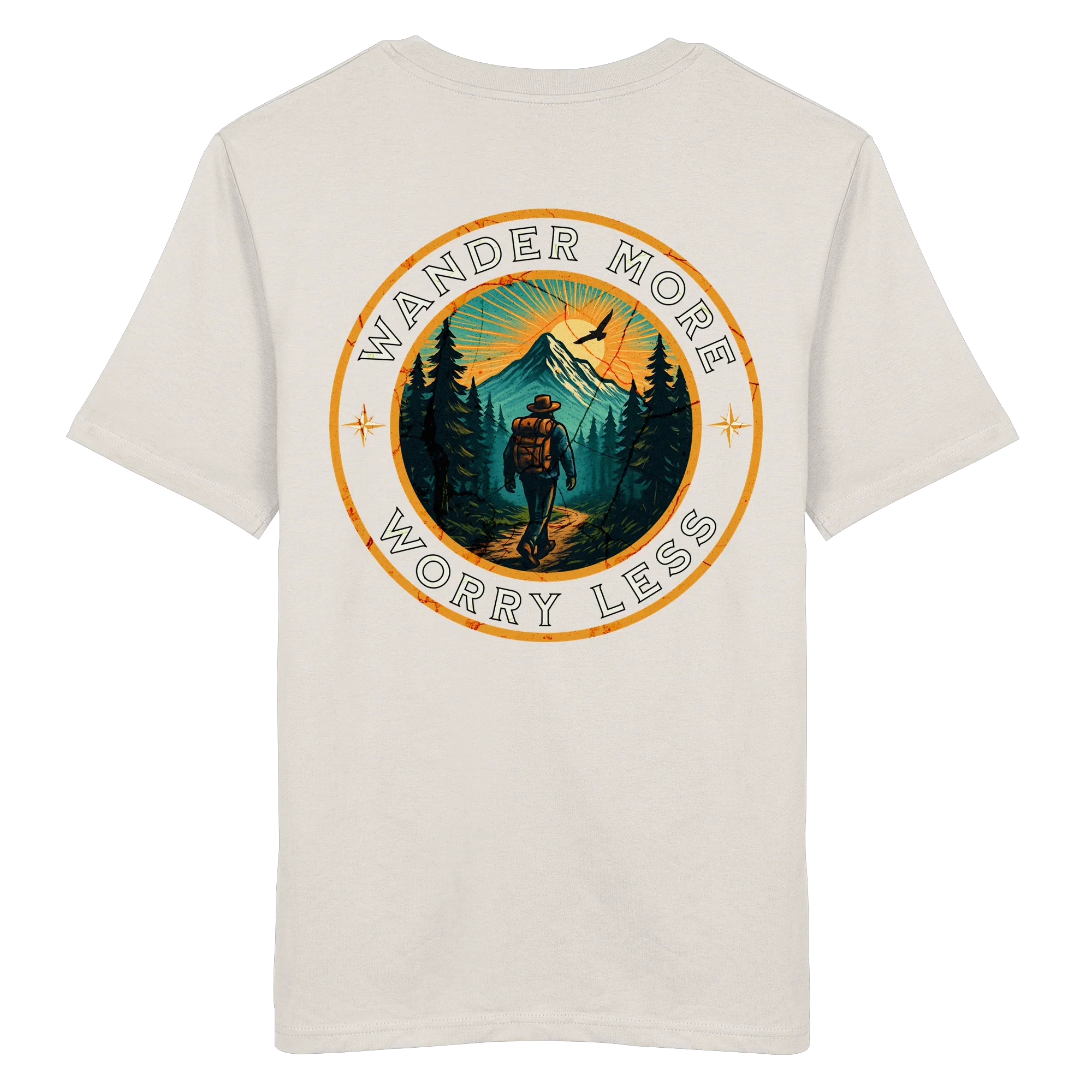 Wander More, Worry Less – Hiking Badge - Organic Shirt