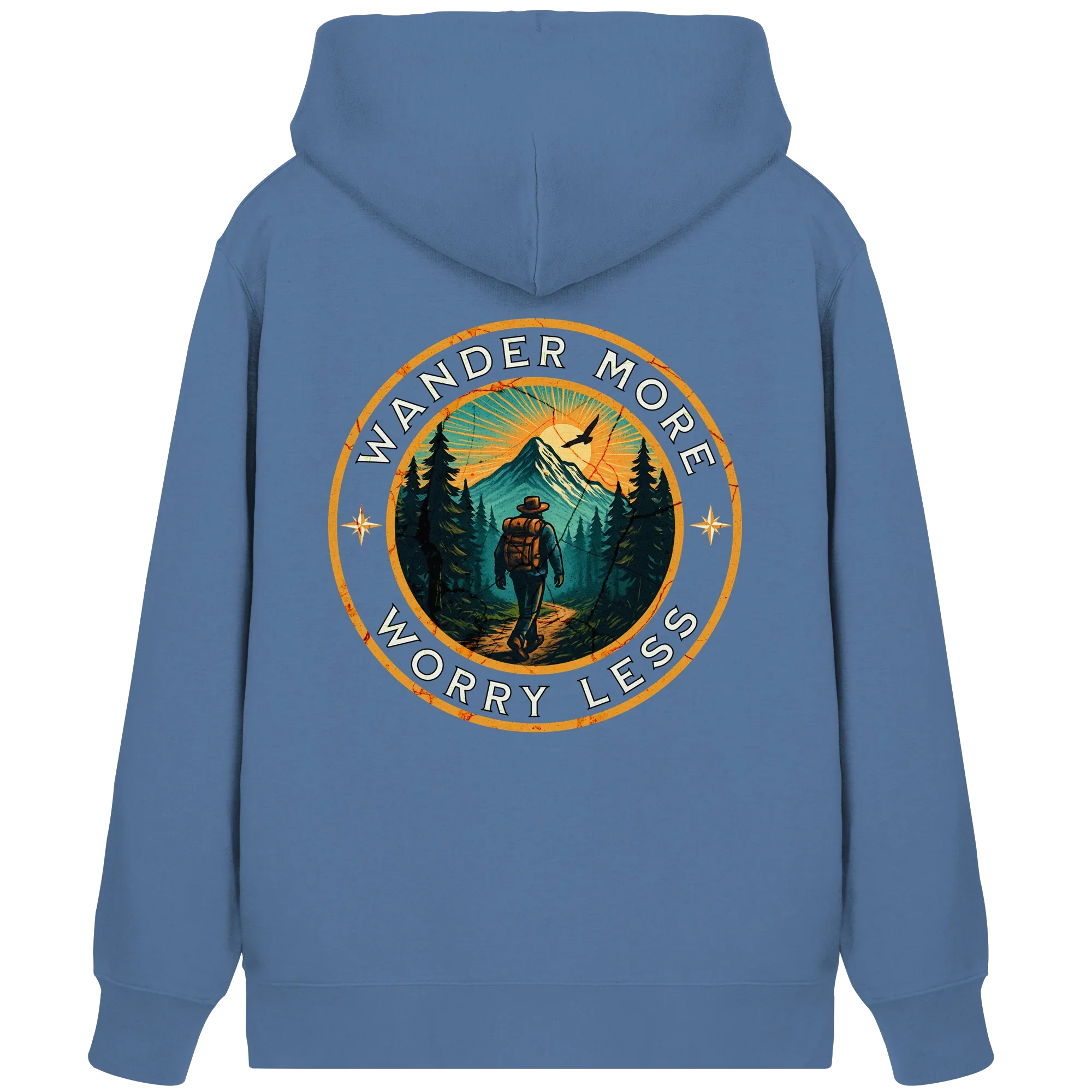 Wander More, Worry Less – Hiking Badge - Organic Zipper