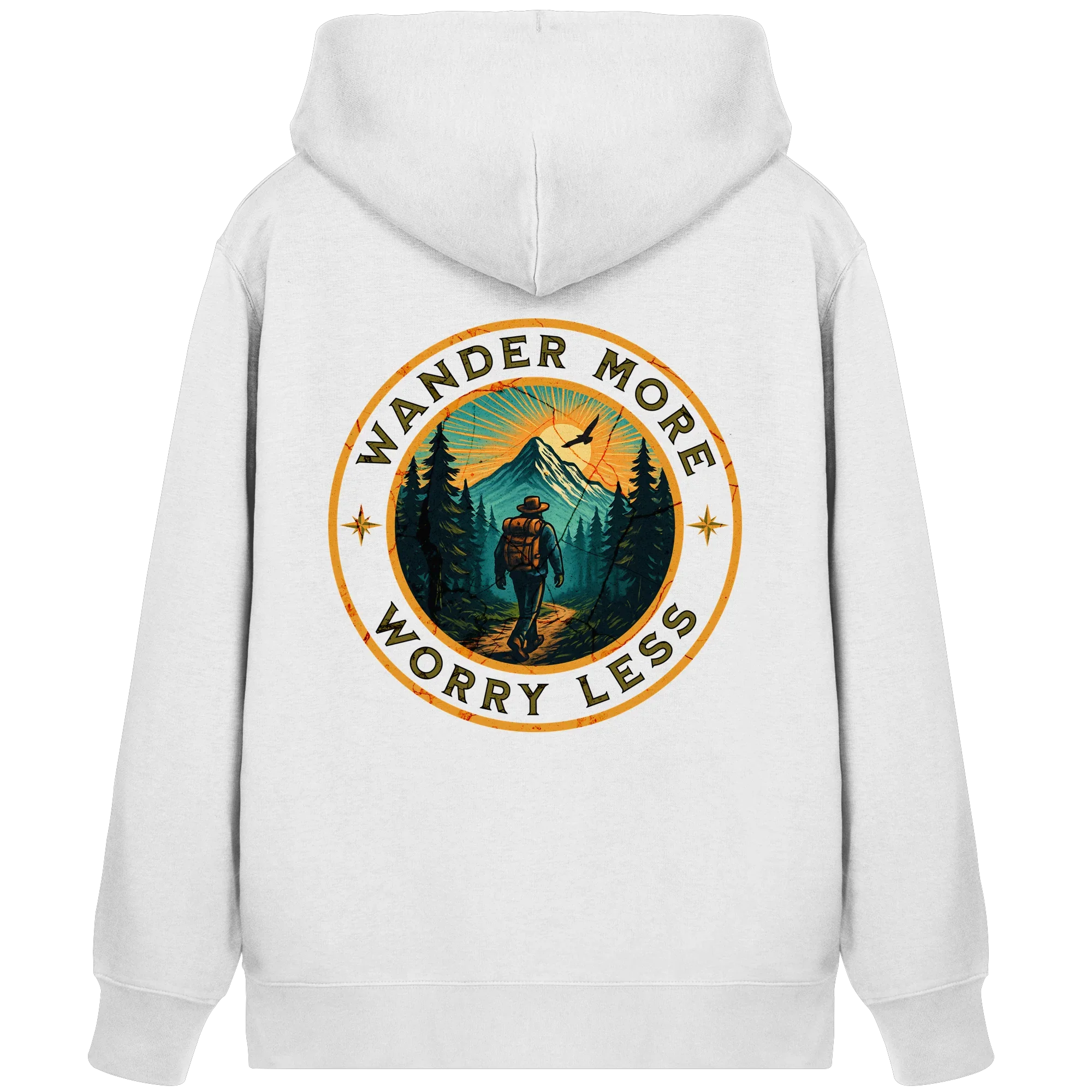 Wander More, Worry Less – Hiking Badge - Organic Zipper