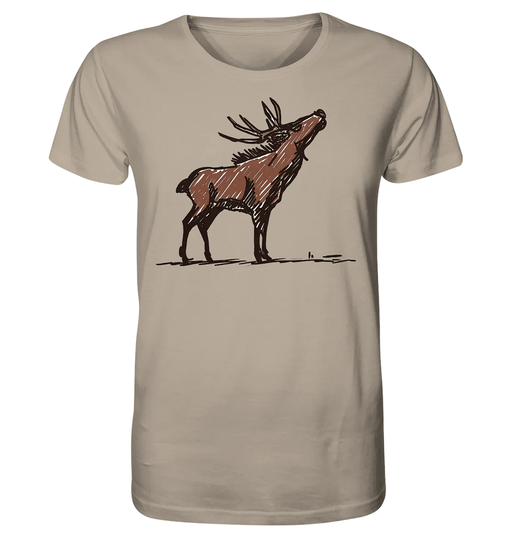 Charming Deer Pencil Design - Organic Shirt - James Hunter - Nature and Beyond