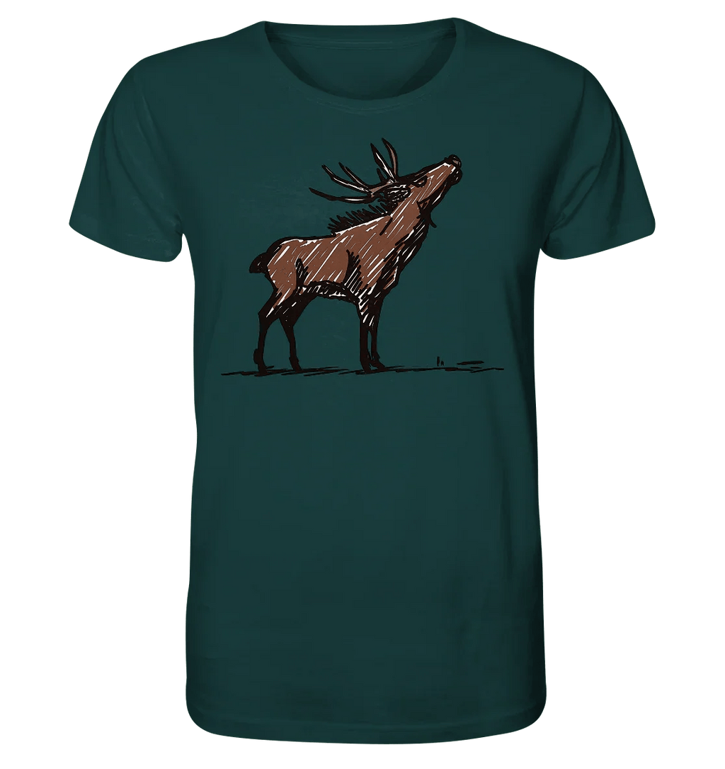 Charming Deer Pencil Design - Organic Shirt - James Hunter - Nature and Beyond