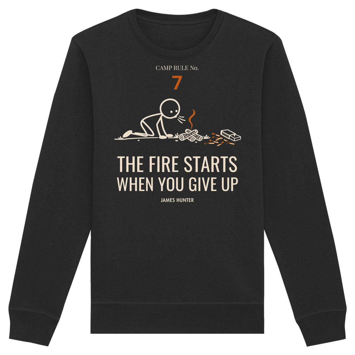Rule 07 — The Fire Starts When You Give Up - Organic Basic Unisex Sweatshirt