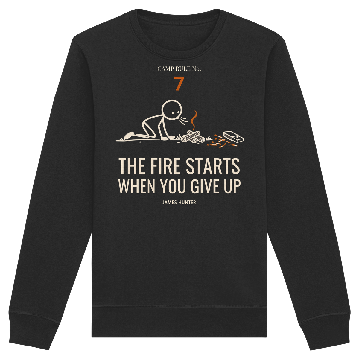 Rule 07 — The Fire Starts When You Give Up - Organic Basic Unisex Sweatshirt