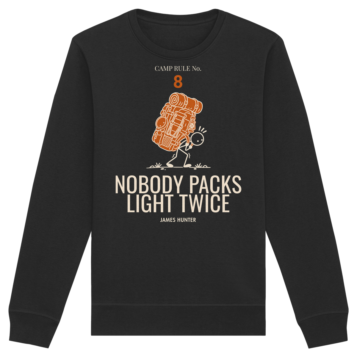 Rule 08 — Nobody Packs Light Twice - Organic Basic Unisex Sweatshirt