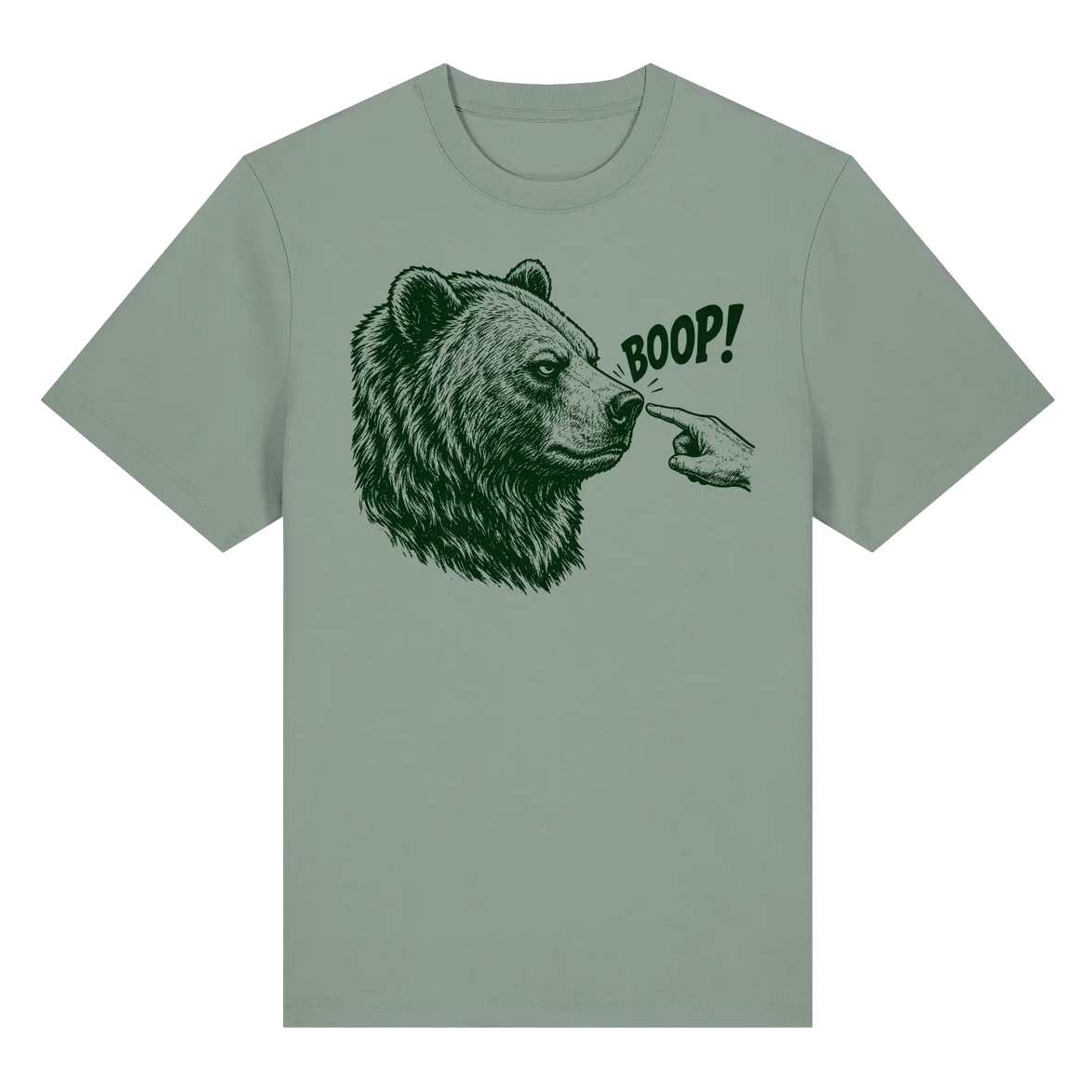 Funny Bear T-Shirt – BOOP! Brown Bear Line Art - Organic Heavy Shirt 215 g/m²