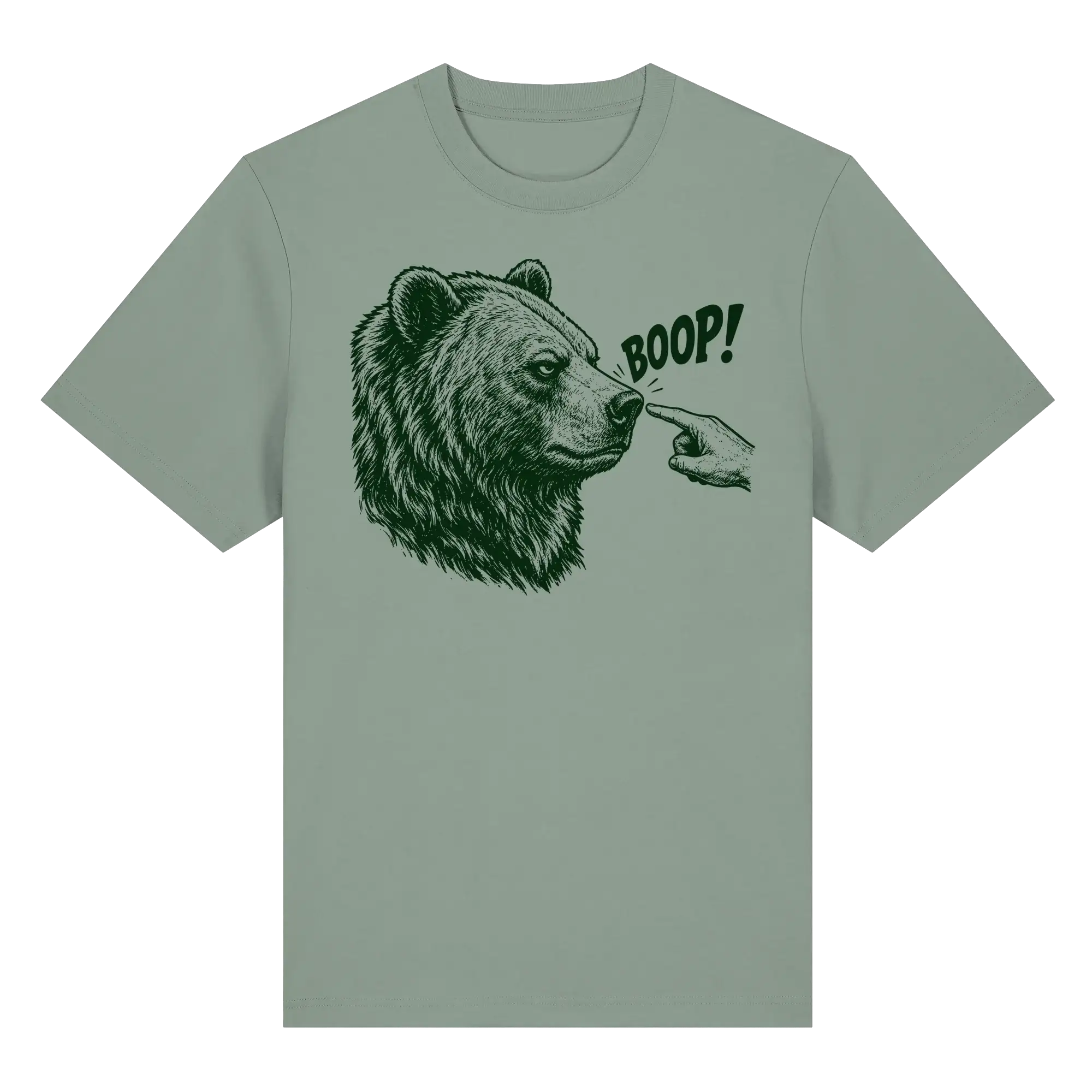 Funny Bear T-Shirt – BOOP! Brown Bear Line Art - Organic Heavy Shirt 215 g/m²