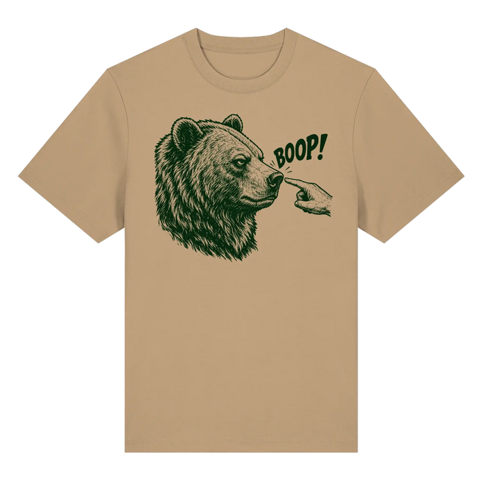Funny Bear T-Shirt – BOOP! Brown Bear Line Art - Organic Heavy Shirt 215 g/m²