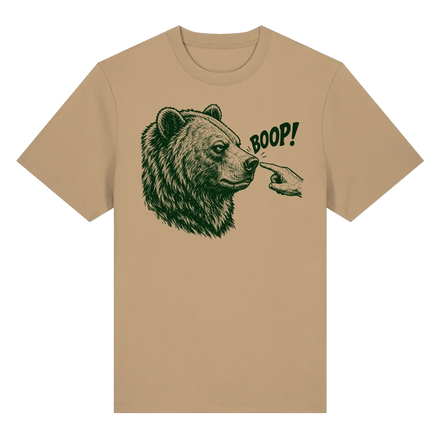 Funny Bear T-Shirt – BOOP! Brown Bear Line Art - Organic Heavy Shirt 215 g/m²