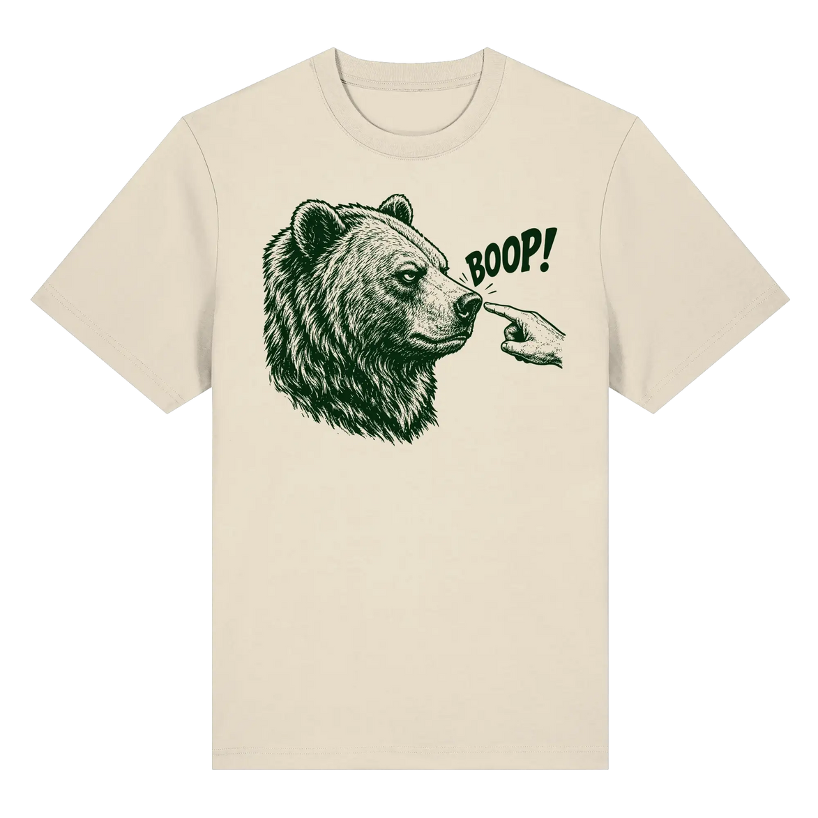 Funny Bear T-Shirt – BOOP! Brown Bear Line Art - Organic Heavy Shirt 215 g/m²