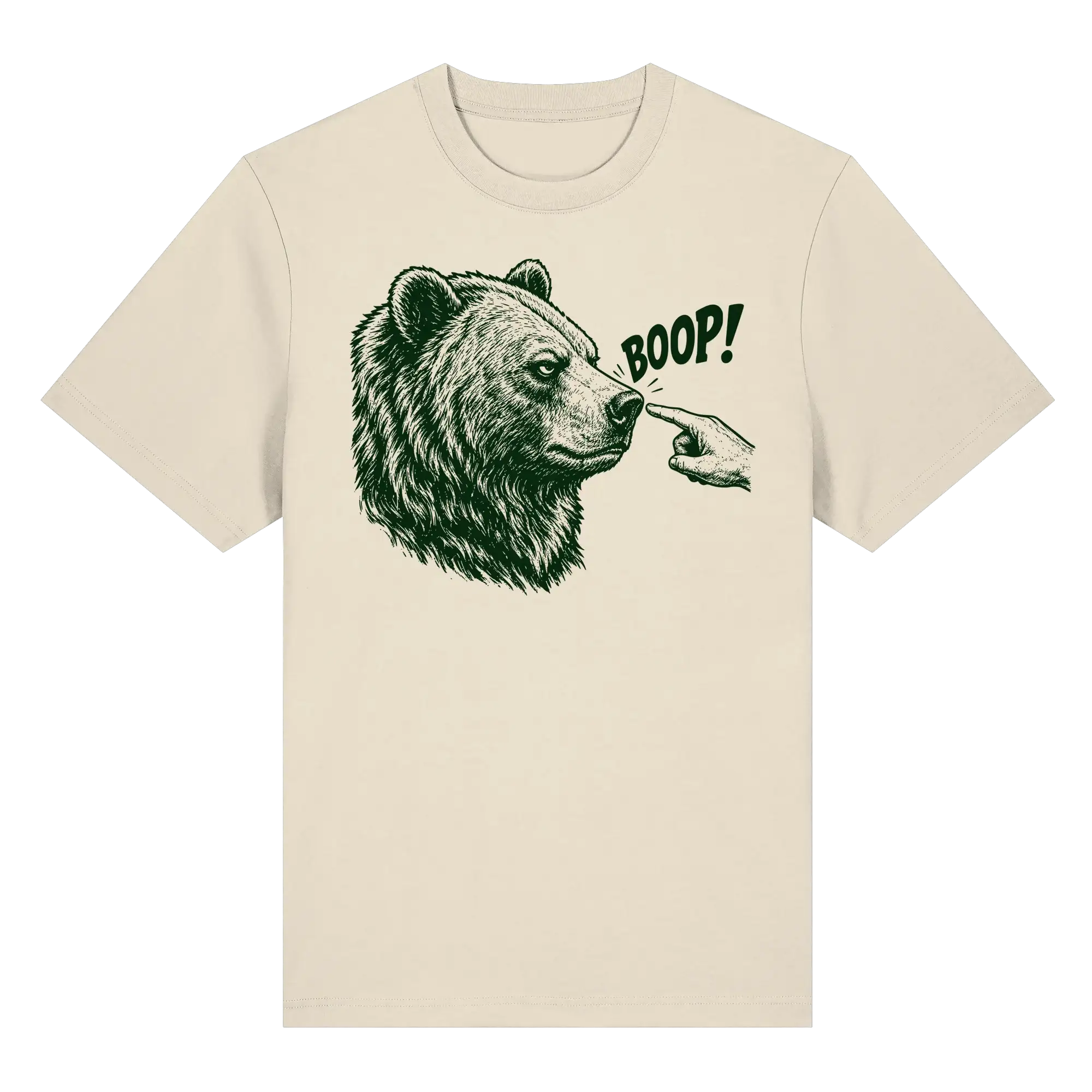 Funny Bear T-Shirt – BOOP! Brown Bear Line Art - Organic Heavy Shirt 215 g/m²