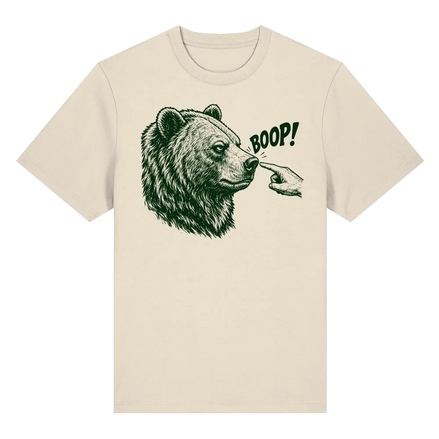 Funny Bear T-Shirt – BOOP! Brown Bear Line Art - Organic Heavy Shirt 215 g/m²