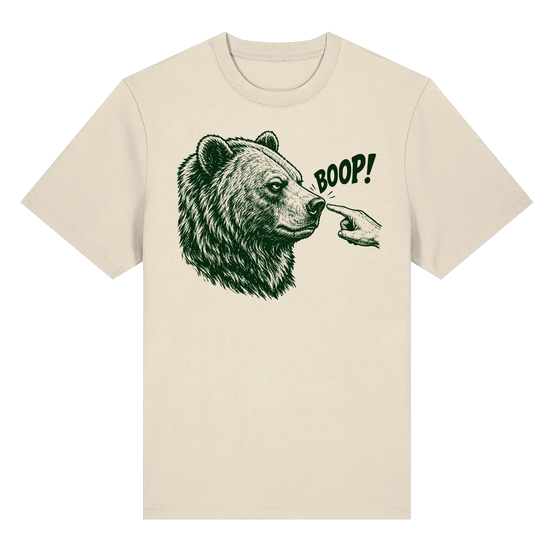 Funny Bear T-Shirt – BOOP! Brown Bear Line Art - Organic Heavy Shirt 215 g/m²