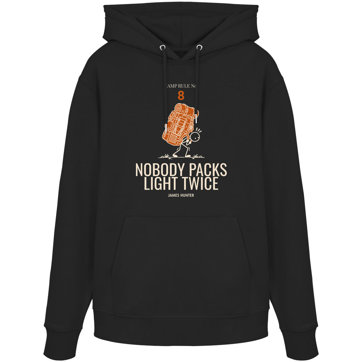 Rule 08 — Nobody Packs Light Twice - Organic Hoodie