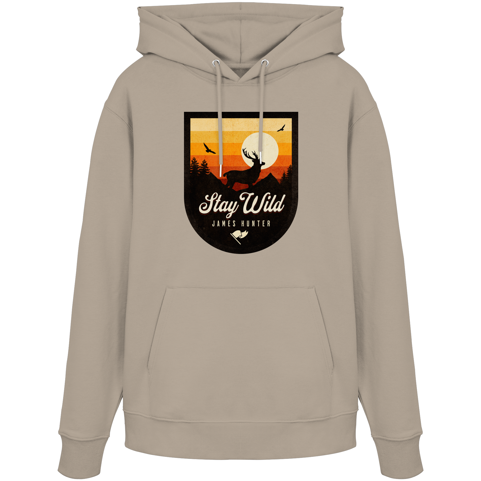 Stay Wild – Sunset Deer Badge - Organic Hoodie