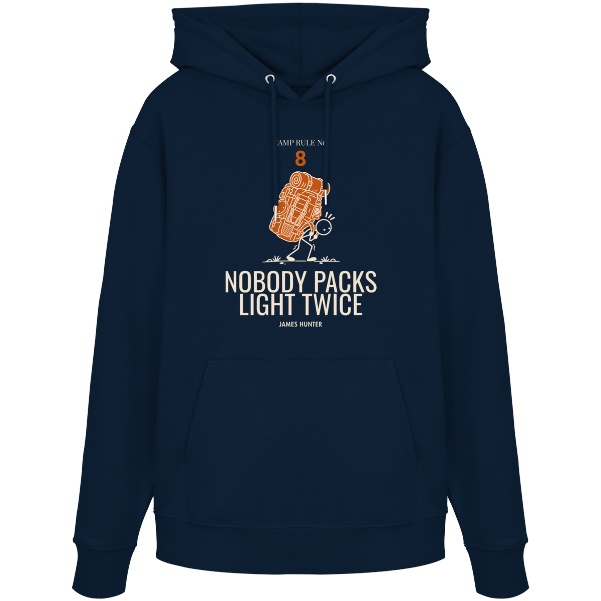Rule 08 — Nobody Packs Light Twice - Organic Hoodie
