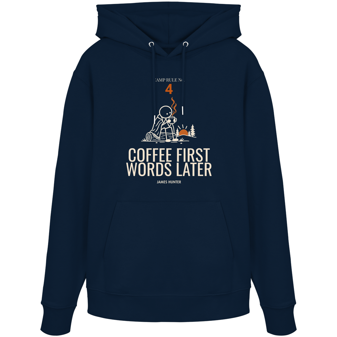 Rule 04 — Coffee First. Words Later. - Organic Hoodie