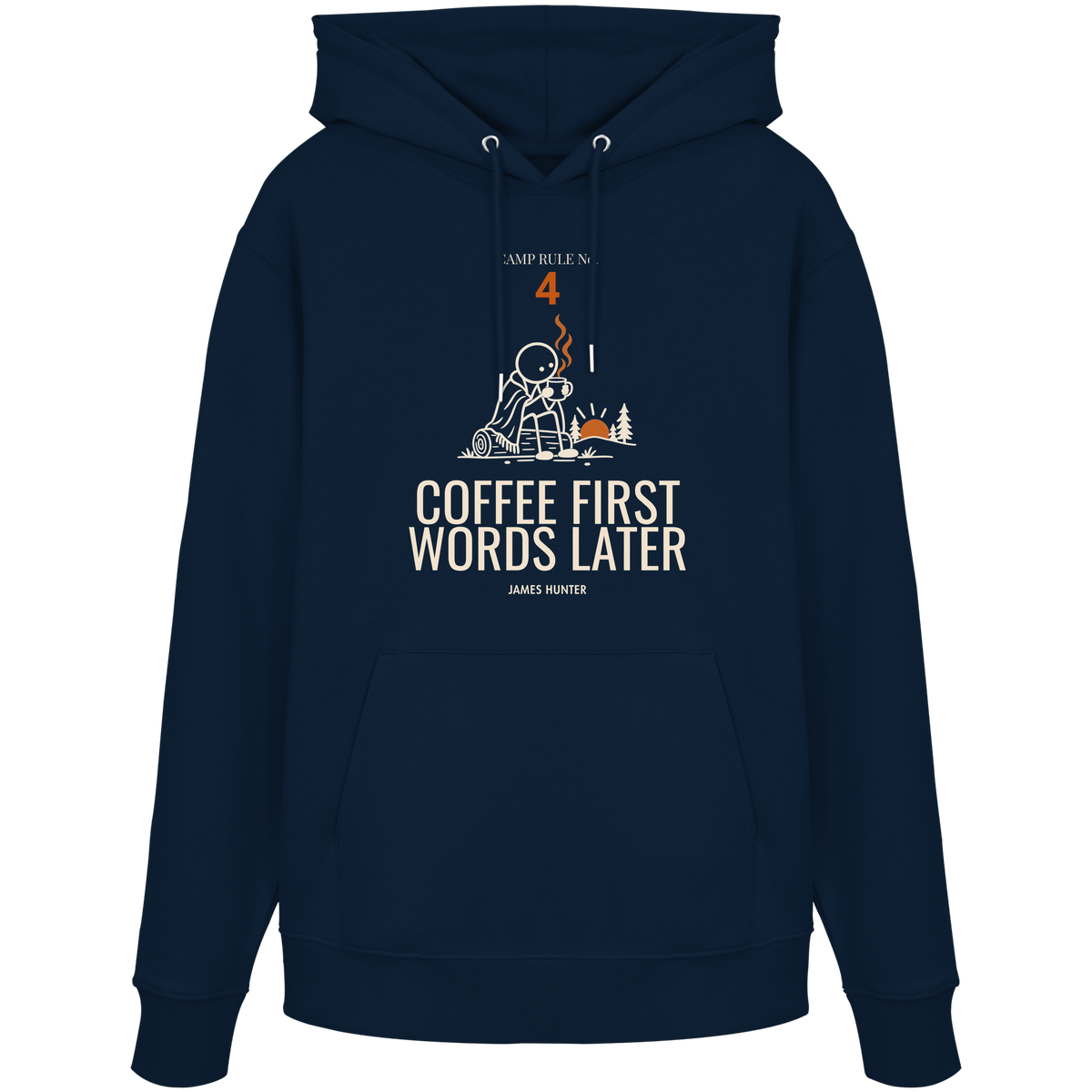 Rule 04 — Coffee First. Words Later. - Organic Hoodie