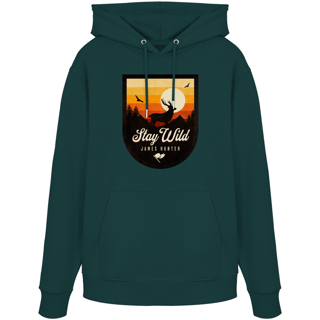 Stay Wild – Sunset Deer Badge - Organic Hoodie