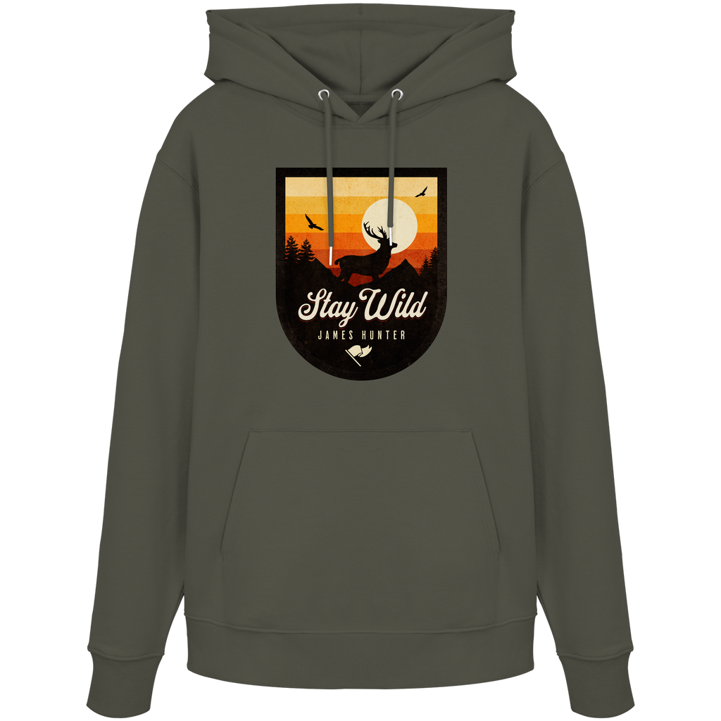 Stay Wild – Sunset Deer Badge - Organic Hoodie