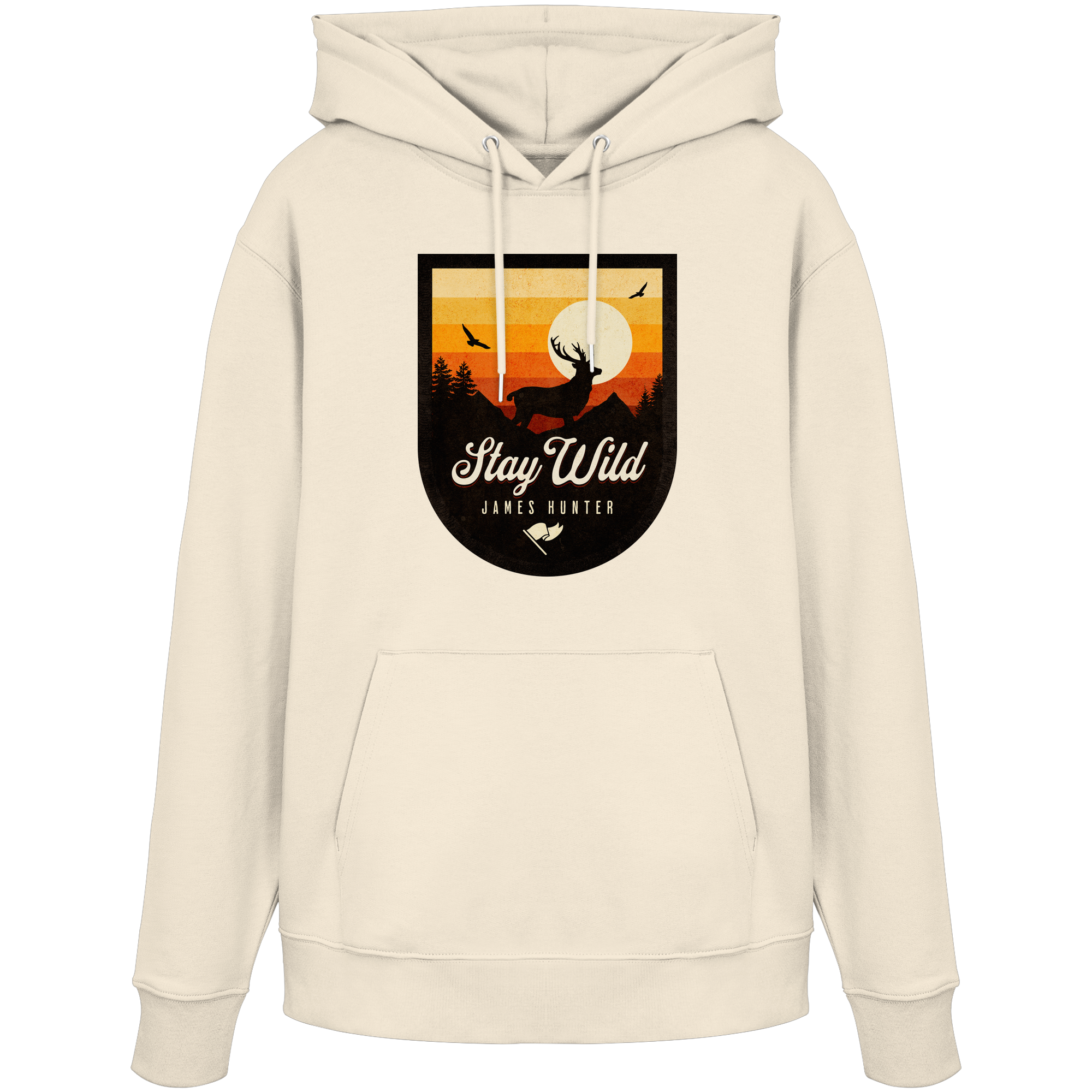 Stay Wild – Sunset Deer Badge - Organic Hoodie