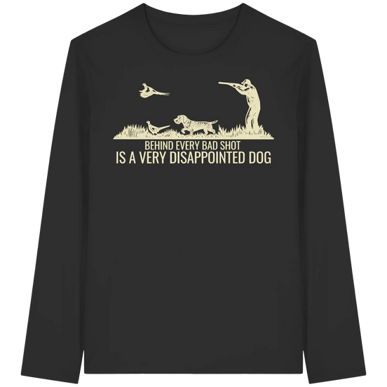 Drahthaar-Dackel – Hinter jedem Fehlschuss steckt ein sehr enttäuschter Hund – Bio Langarmshirt