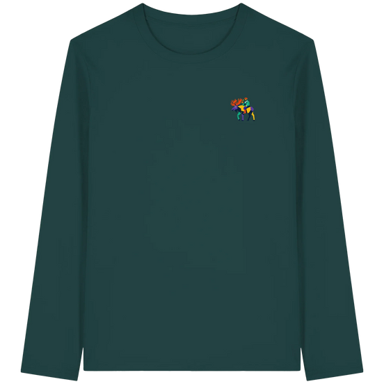 James Hunter Moose Commute organic unisex longsleeve shirt in glazed green, front view from the Minimalist Collection.