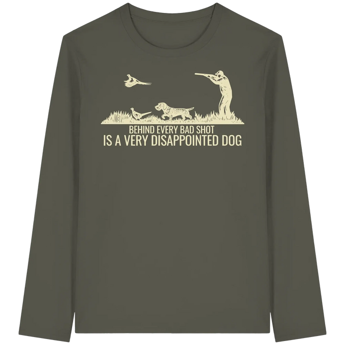 Wirehaired Dachshund – Behind Every Bad Shot Is A Very Disappointed Dog - Organic Longsleeve T-Shirt