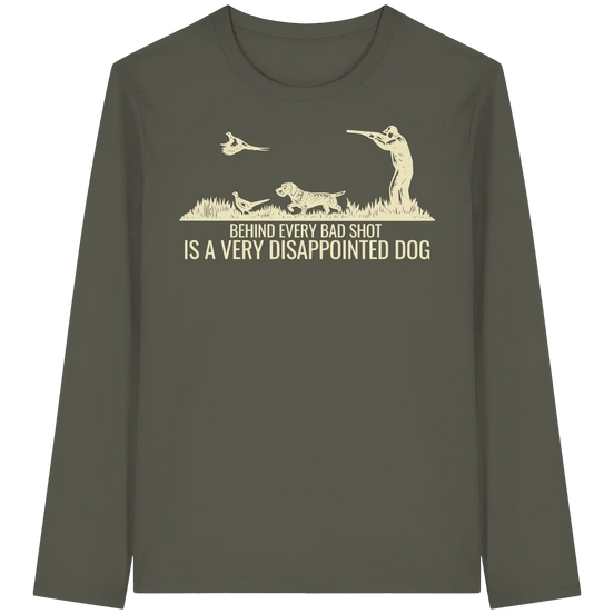 Drahthaar-Dackel – Hinter jedem Fehlschuss steckt ein sehr enttäuschter Hund – Bio Langarmshirt